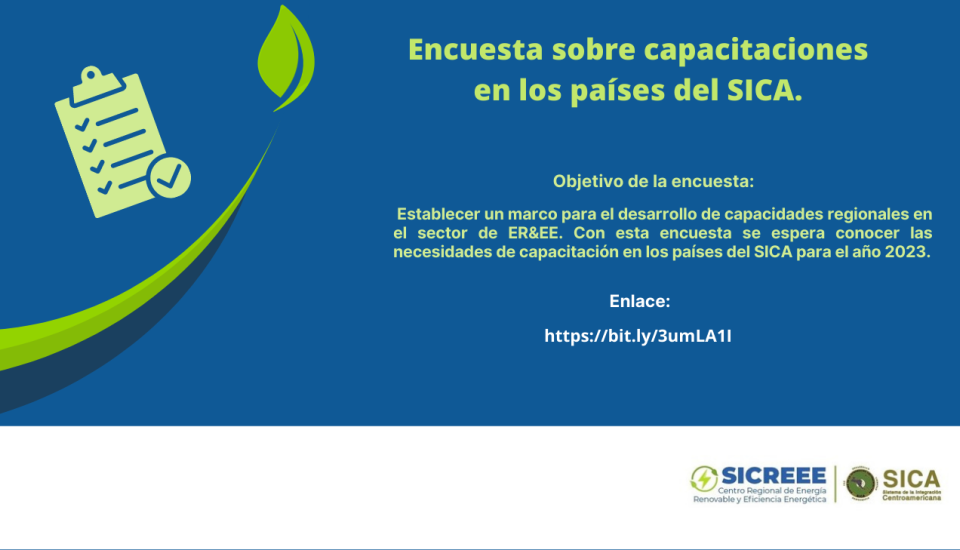 Image of El SICREEE lanza su segunda encuesta de capacitaciones en los países del SICA en materia de ER Y EE