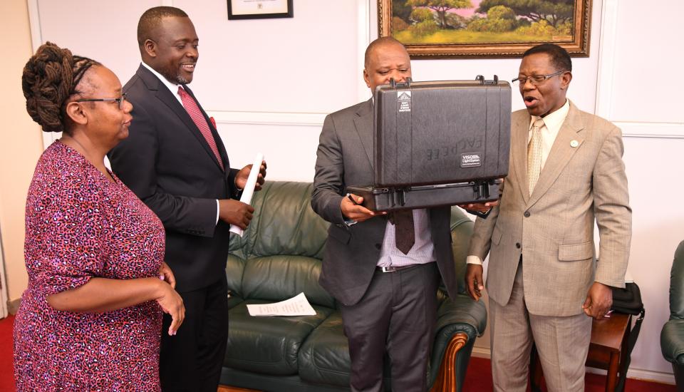 Image of Hand over Ceremony of portable lighting test Equipment to Makerere University