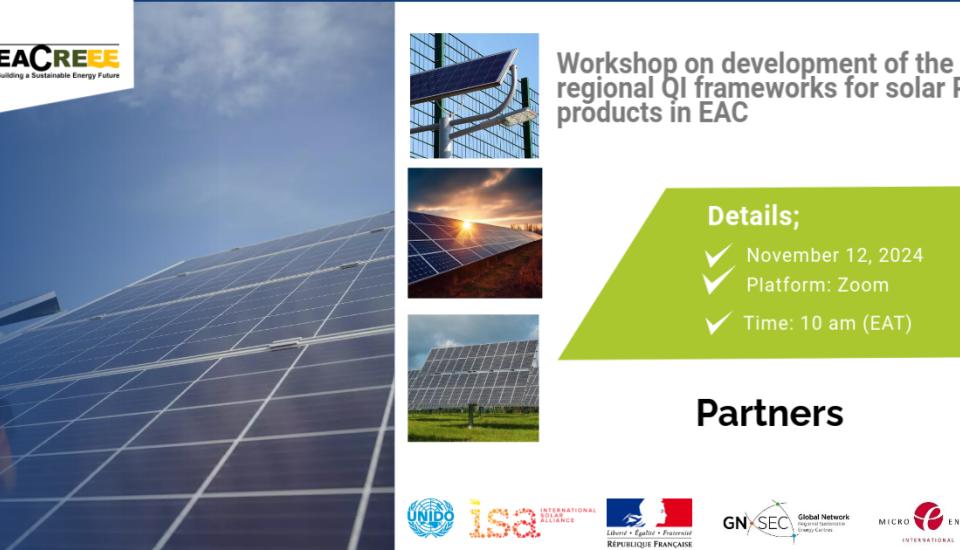 Image of Development of regional QI frameworks for Solar PV products and Services in EAC