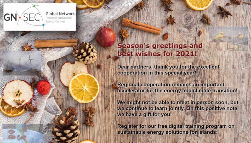 Image of Season&#8217;s greetings from the Global Network of Regional Sustainable Energy Centres!