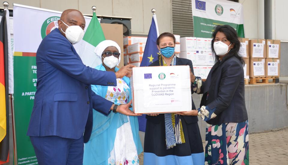 Image of President Brou Lauds EU, Germany and Development Partners on Covid-19 Medical Equipment Donation