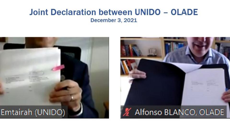 Image of En-ONUDI y OLADE firman Declaración Conjunta para fortalecer cooperación