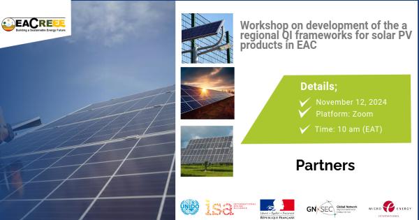 Image of Development of regional QI frameworks for Solar PV products and Services in EAC