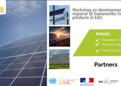 Image of Development of regional QI frameworks for Solar PV products and Services in EAC